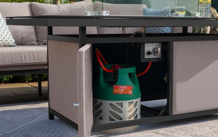 Maze Pulse Oatmeal 3 Seat Sofa Set With Firepit Table