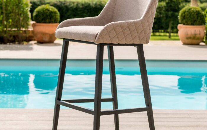 Maze Outdoor Fabric Regal Oatmeal 4 Seat Round Bar Set 