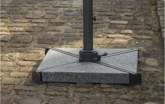 Bramblecrest Chichester Sand 3M Square Crank Handle Parasol with Granite Base and FREE Cover 