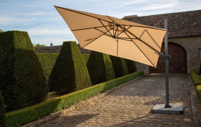 Bramblecrest Chichester 3M Square Cantilever Parasol Including Granite Base And Cover