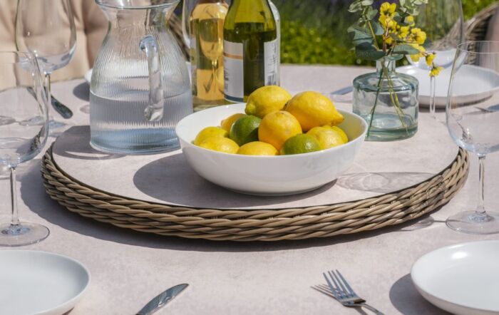 Maze Winchester 6 Seat Round Garden Dining Set With Lazy Susan